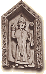 Bas-relief with a bishop, spandrel from the nave of Bayeux, Cathedral, c. 1120-1130.