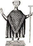Seal of Odo, the bishop of Bayeux and William the Conqueror's half-brother, depicted as a prelate and warrior. Taken after a lost original by P. de Farcy in "Sigillographie de la Normandie", 1846.