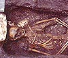 Skeleton with head stone