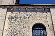 Herringbone stonework (opus spicatum), common in small parish churches (here Vienne-en-Bessin, Calvados)