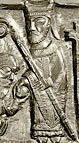 St Nicholas as a 12th century bishop, font in Winchester Cathedral (Photo. J.Crook)