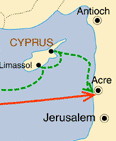 Map of the third Crusade