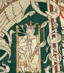 William the Conqueror in an initial letter from the Chronicle of Battle Abbey [British Library]