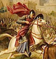 Robert Curthose fighting a muslin warrior at the siege of Antioch