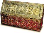 Chsse sarcophage de l'abbaye de Saint-Evroult, dbut du XIIe s. Muse dpartemental d'art religieux, Ses (Orne). Clich A. Morin