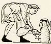 Utilisation de cruches de terre cuite, d'aprs un manuscrit medival 
