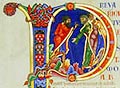 Bible de Winchester (f.120v), Livre des Rois, IV : initiale P 