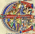 La Bible de Winchester (f.69): lettre initiale E du libre de Josu