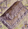 Le manoir du milieu du XIIème siècle à Goltho (Lincolnshire). 