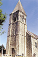 Tour-porche, glise paroissiale de Vienne-en-Bessin (Calvados).