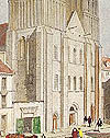 Chiesa abbaziale di Saint-Etienne. Disegno di Emile Sagot. 