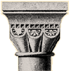 Capitello con cannoncini, in "L'architecture normande aux XI-XIIe s. en Normandie et en Angleterre", V. Ruprich-Robert, 1899.