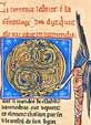 Iniziale della "Cronaca dei Duchi di Normandia", scritta da Benoit, sotto il regno di Enrico II Plantagent (Bibliothque Municipale, Caen)
